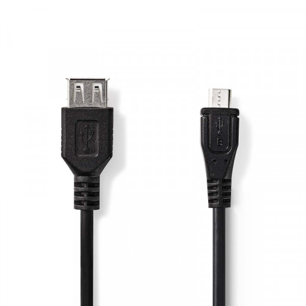 USB 2.0 USB adapterkabel A vrouwelijk- USB micro B 0,2m