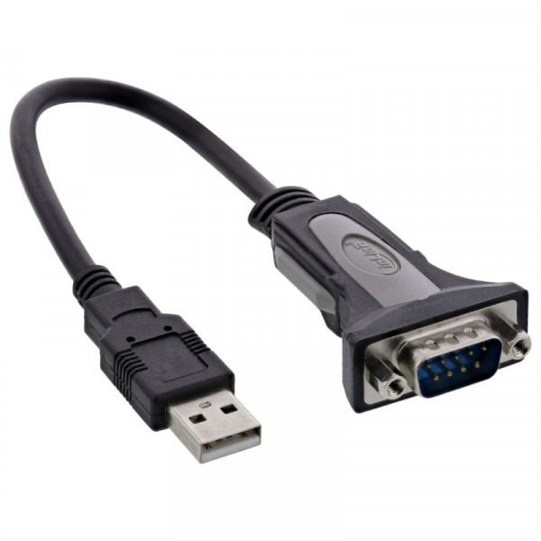 USB-A (m) naar 9-pins SUB-D (m) Seriële RS232 Adapterkabel - Met schroeven - FTDI Chip - 0,3 meter -