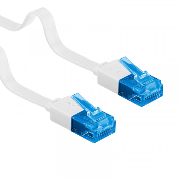 UTP CAT6A 10 Gigabit Netwerkkabel - plat - CU - 15 meter - Wit