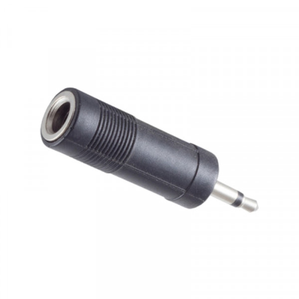 6,35mm Stereo Jack (v) - 3,5mm Mono Jack (m) Adapter - Zwart