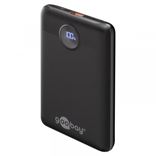 Power Bank - 10.000mAh - 22,5W Fast Charge - USB-A en 2x USB-C - Compact - Zwart