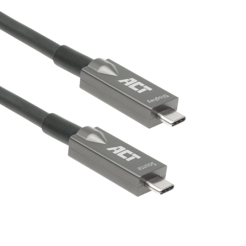 ACT Actieve USBC Kabel USB 3.2 Gen 2 AOC PD 60W 5 meter Zwart