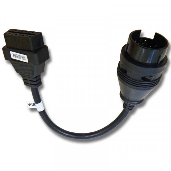 OBD2 Adapterkabel voor Mercedes - 38 naar 16-pins - 0,3 meter - Zwart