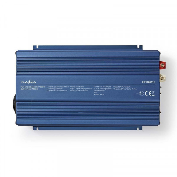 12V naar 230V Zuivere Sinus Spanningsomvormer - 1000W - Blauw