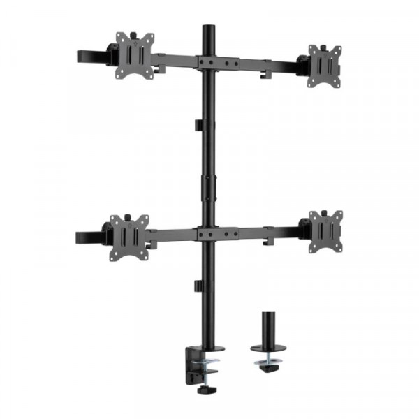 InLine Bureaubeugel voor 4x 10-32 inch scherm - volledig verstelbaar - Premium - Tot 9kg - Zwart