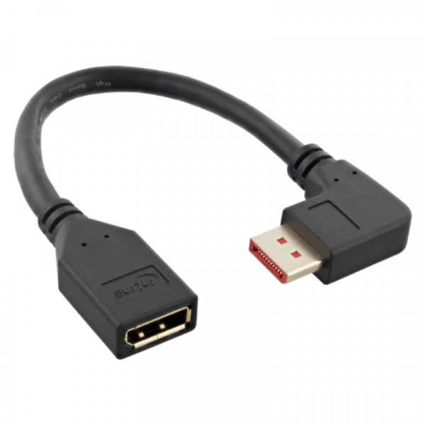 DisplayPort 1.4 Adapter Haaks naar Rechts 0,15 meter Zwart
