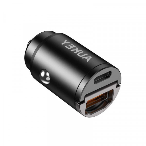 Aukey Dubbele USB Autolader - 30W - Quick Charge 3.0 - USB-A en USB-C - Zwart