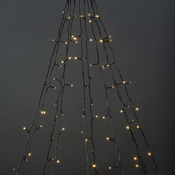 Slimme Wifi LED Kerstboom Verlichting - Warm Wit - 10 x 2 meter - 200 LED's - IP65 - Zwart