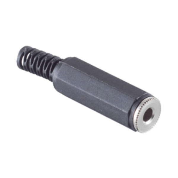 Soldeerbare 2,5mm Stereo Jack Connector (v) - Met Grommet - Zwart