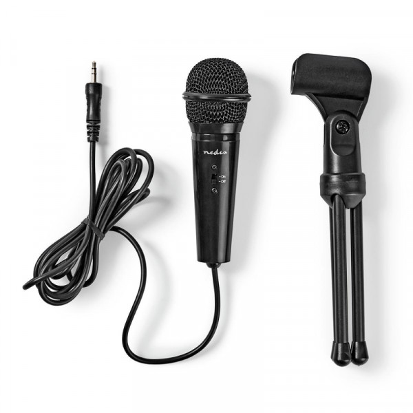 Mini microfoon met tripod - 3,5mm aansluiting - 1,8 meter - Zwart