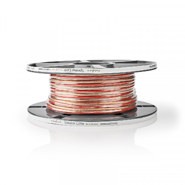 Luidsprekerkabel OFC 2 x 4mm2 - Transparant - 25 meter