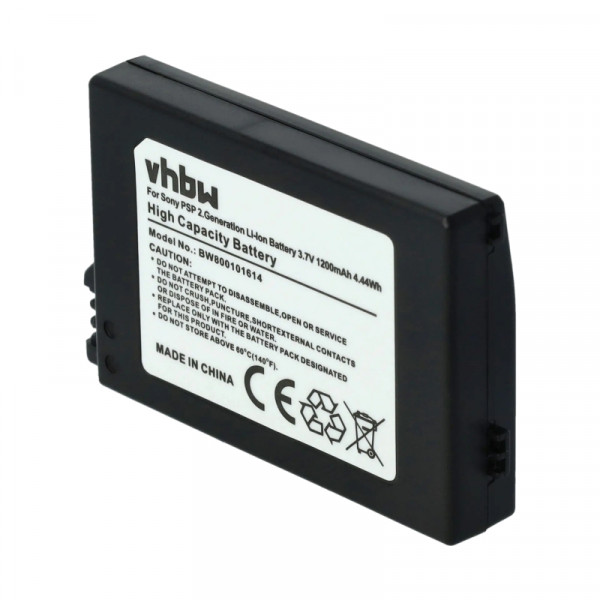 Accu voor Sony PSP 2e generatie (PSP-S110) - 3,7V - 1200mAh - Zwart