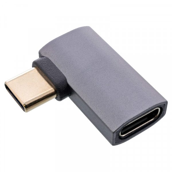 Haakse USB-C (v) naar USB-C (m) Adapter - USB4 - Haaks links en rechts - Metaal
