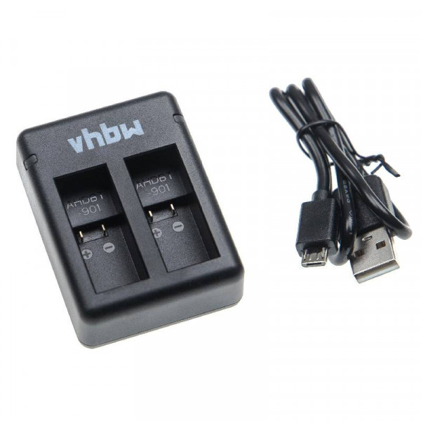 Tweevoudige Accu oplader voor GoPro Hero 9 en 10 Accu's - Zwart