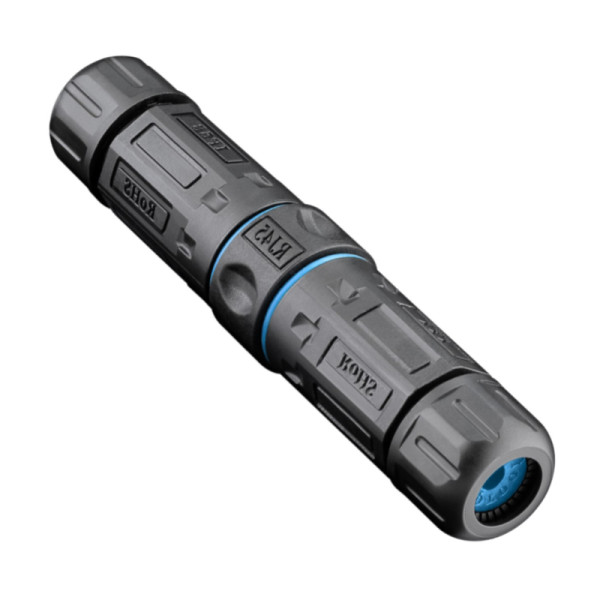 Goobay Cat6a Waterdichte Kabelconnector - STP - IP68 - Voor kabel met connector - Zwart/Blauw