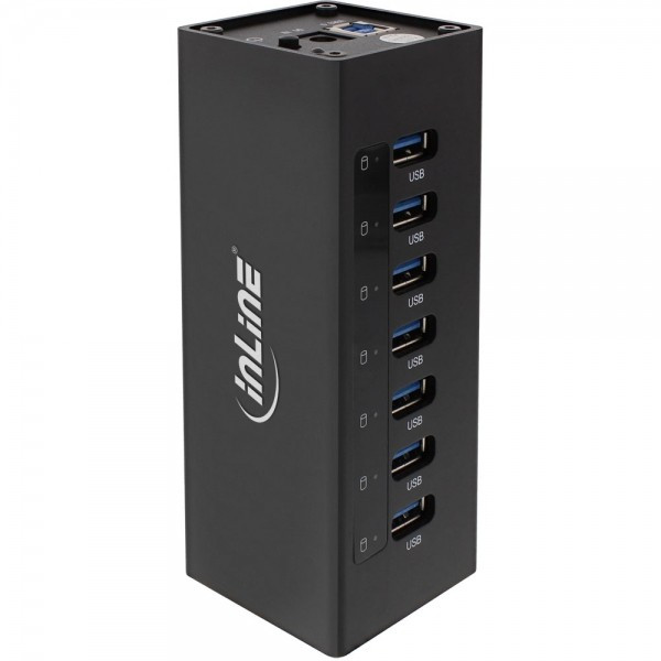 Inline USB 3.0 Hub 7-poorts Zwart