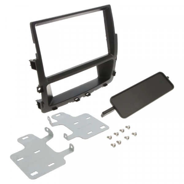 2 Din Radiomontageframe voor Nissan Primastar, Opel Vivaro en Renault Traffic II - Zwart