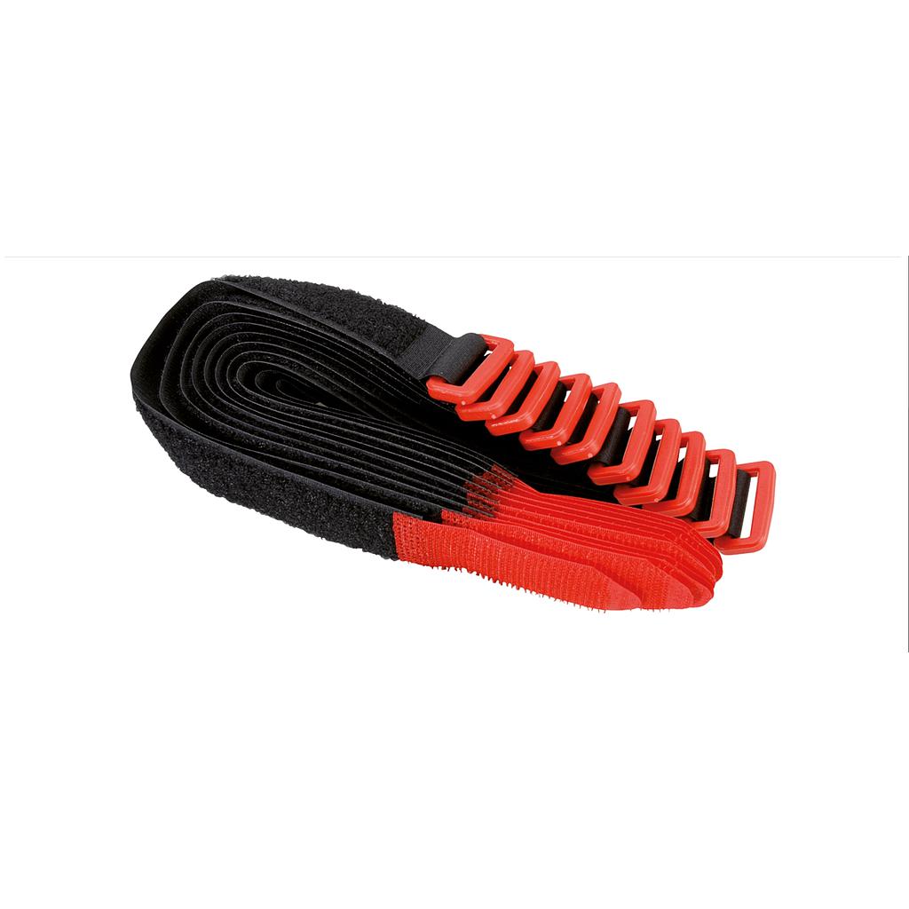 VELCRO® Brand Fasteners klittenband met oog Zwart / Rood 10 stuks