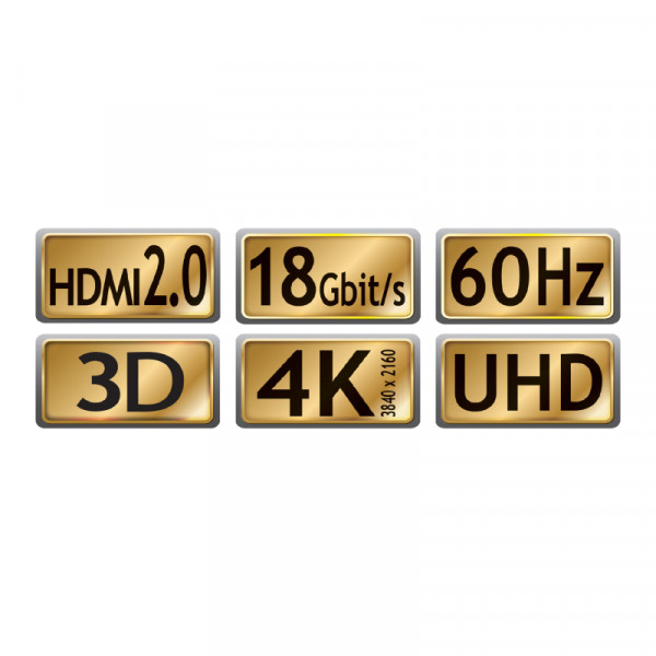 HDMI 2.0 Kabel - 4K 60Hz - 0,5 meter - Zwart