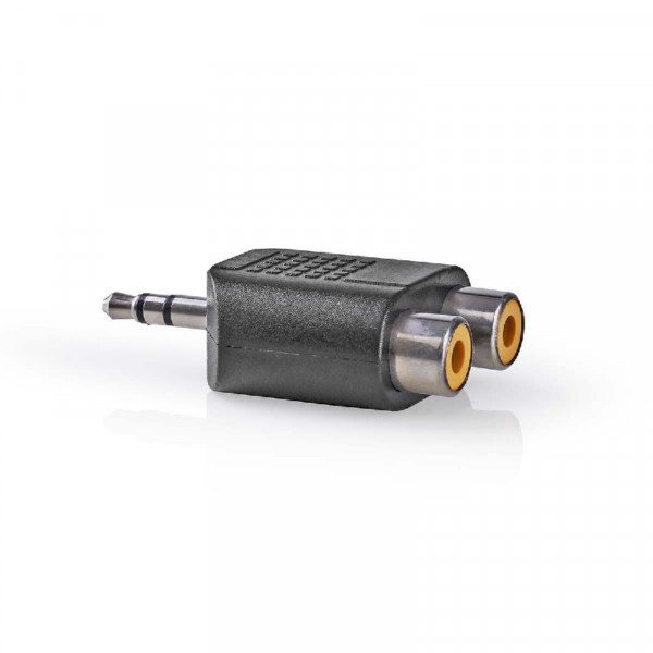 Stereo Tulp (v) - 3,5mm Stereo Jack (m) Adapter - Zwart
