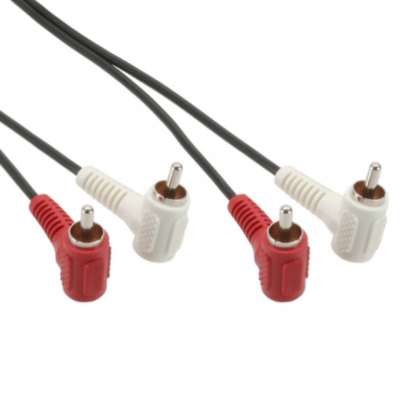 Haakse Stereo Tulp Kabel - 1,2 meter - Zwart