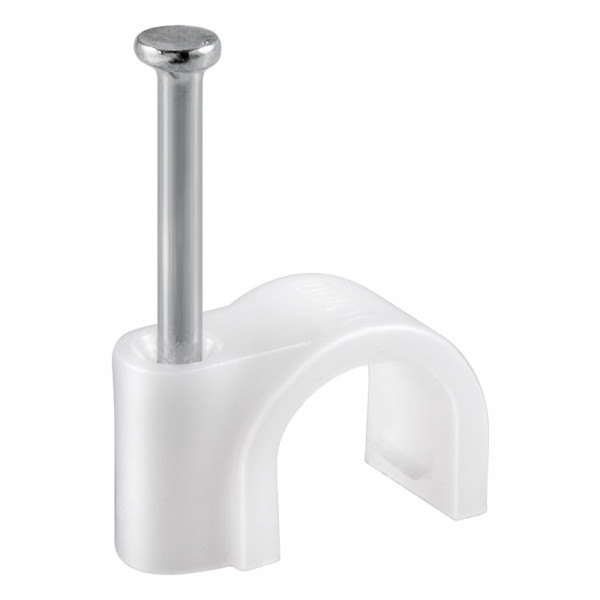 Kabelclip met Spijker - Rond - 10mm - 100 stuks - Wit