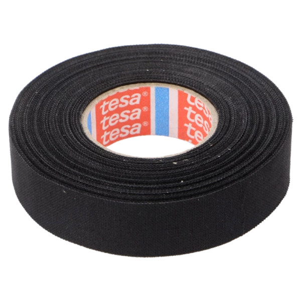 TESA Linnentape PET-wol - 19 mm breed - 300 um dik - Tot 150 graden - 15 meter - zwart