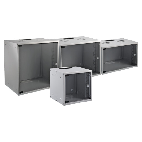 19" Wandbehuizing - 9U - 600mm diep - Ongemonteerd - Gebroken wit