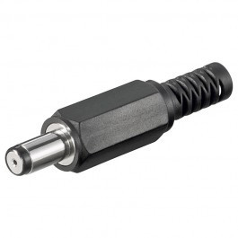 Soldeerbare DC plug 0,8 x 5,0 (9mm lang) met knikbeschermer