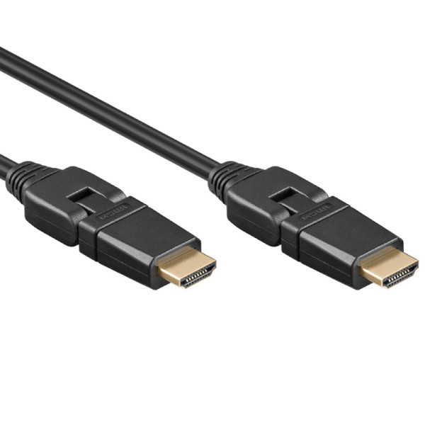HDMI 2.0 Kabel - 4K 60Hz - Volledig draaibaar - Verguld - 5 meter - Zwart