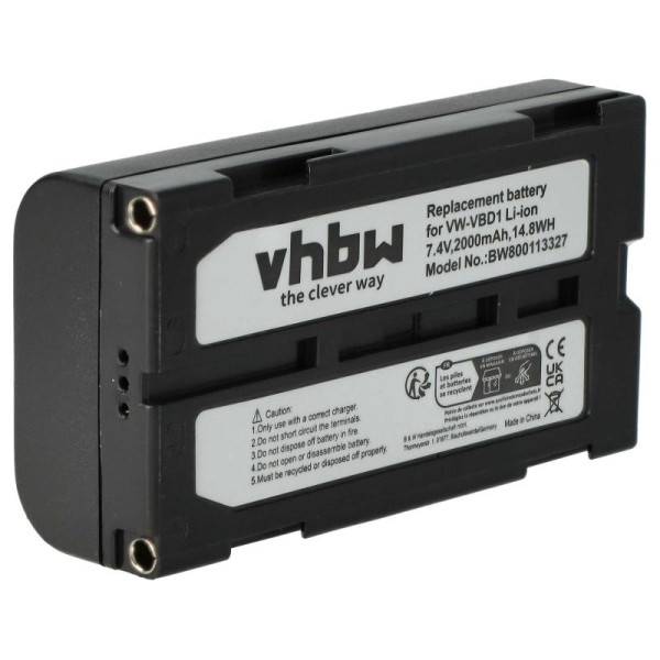 Accu voor Hitachi VM-BPL13, M-BPL30, VM-BPL13J, VM-BPL13A, VM-BPL27 - 7,4V - 2000mAh - Zwart