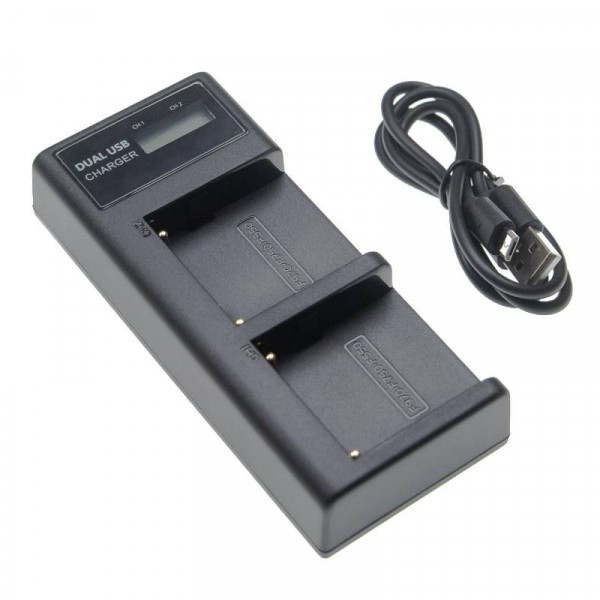 Tweevoudige Accu oplader voor diverse Sony NP, XL-B2 en XL-B3 Accu's - Zwart