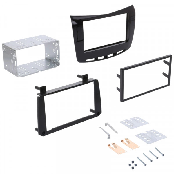 2 Din Radiomontageframe voor Lancia Delta (2008-2014) - Met Slede en Montagematerialen - Zwart