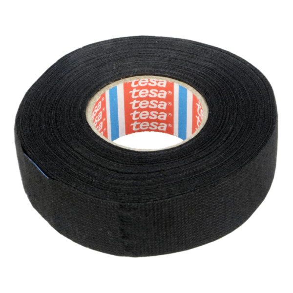 TESA Linnentape PET-wol - 25 mm breed - 300 um dik - Tot 105 graden - 15 meter - zwart