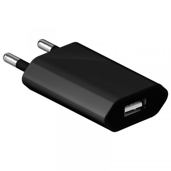 USB Thuislader Voedingsadapter 5W - 5V - 1A - Compact - Zwart