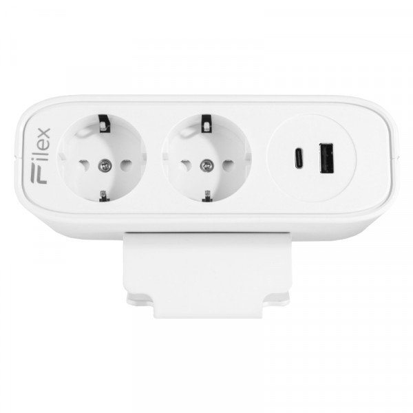 Power Desk Up EP65 - 2x Schuko - USB-A en USB-C 65W oplaadpoort - 1 meter eGST (m) - Wit