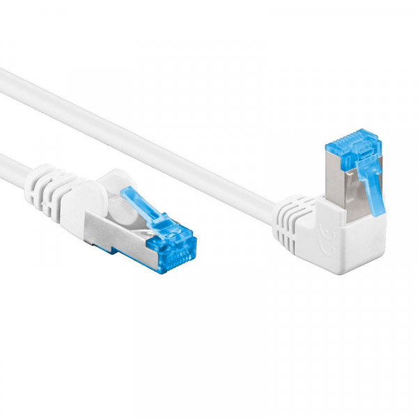 S/FTP CAT6A 10 Gigabit Netwerkkabel - 1 kant haaks - CU - LSZH - 3 meter - Wit