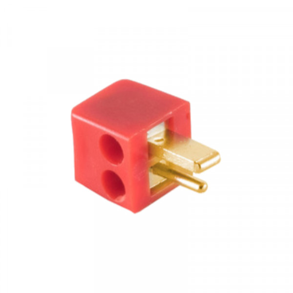 2-pin DIN Luidsprekerconnector (m) - Schroefbaar - Verguld - Rood