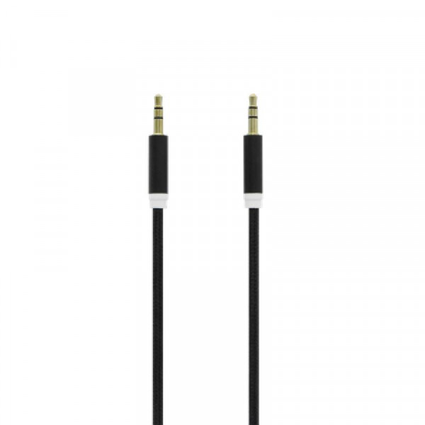 3,5mm Stereo Jack Kabel - Nylon sleeve - 1 meter - Zwart