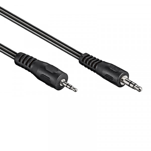 3,5mm (m) - 2,5mm Stereo Jack (m) Adapterkabel - 2 meter - Zwart