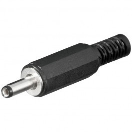 Soldeerbare DC plug 1,3 x 3,4 (9mm lang) met knikbeschermer