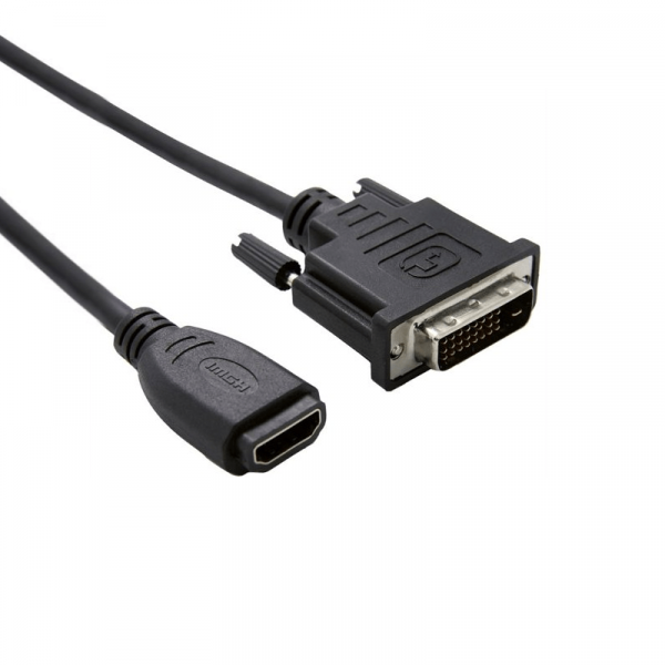 DVI mannelijk - HDMI vrouwelijk adapterkabel 0,15m