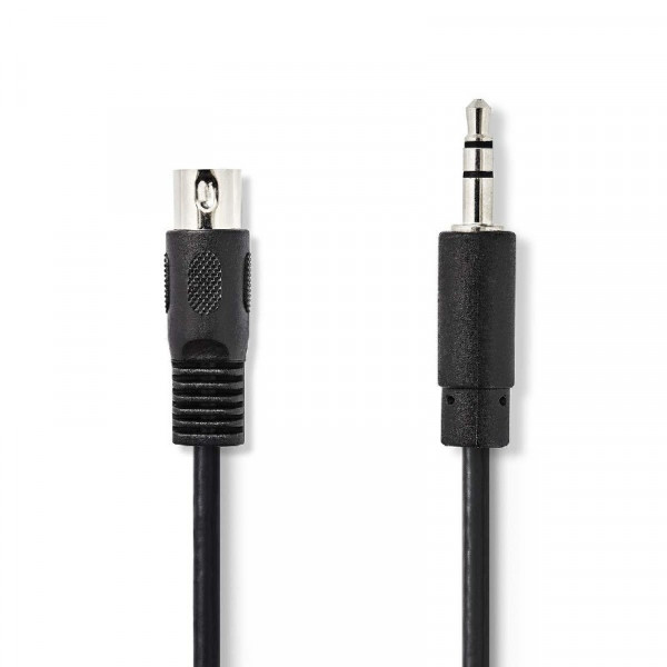 3,5mm Stereo Jack (m) naar 5-pin DIN (m) Kabel - 1,5 meter - Zwart