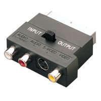 3 RCA Tulp + S-video - Scart Adapter