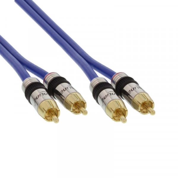 Stereo Tulp Kabel - Verguld - Premium - 2 meter - Blauw