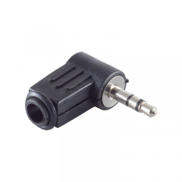 Haakse Soldeerbare 3,5mm Stereo Jack Connector (m) - Zwart