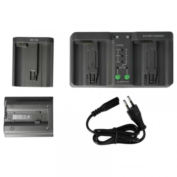 Tweevoudige Accu oplader voor Canon LP-E4 en Nikon EN-EL4 Accu's - Zwart