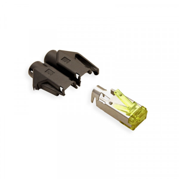 RJ45 Cat6a stekker plug met zwarte tules 50x