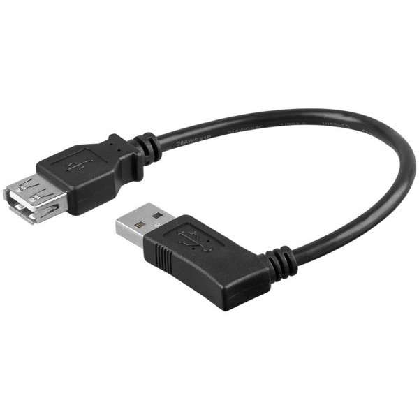 USB 2.0 Verlengkabel Haaks Rechts 0,15m