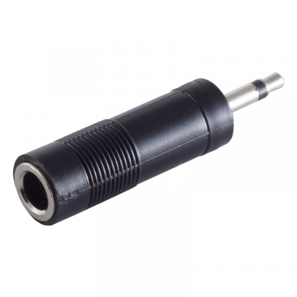 6,35mm (v) - 3,5mm Mono Jack (m) Adapter - Zwart